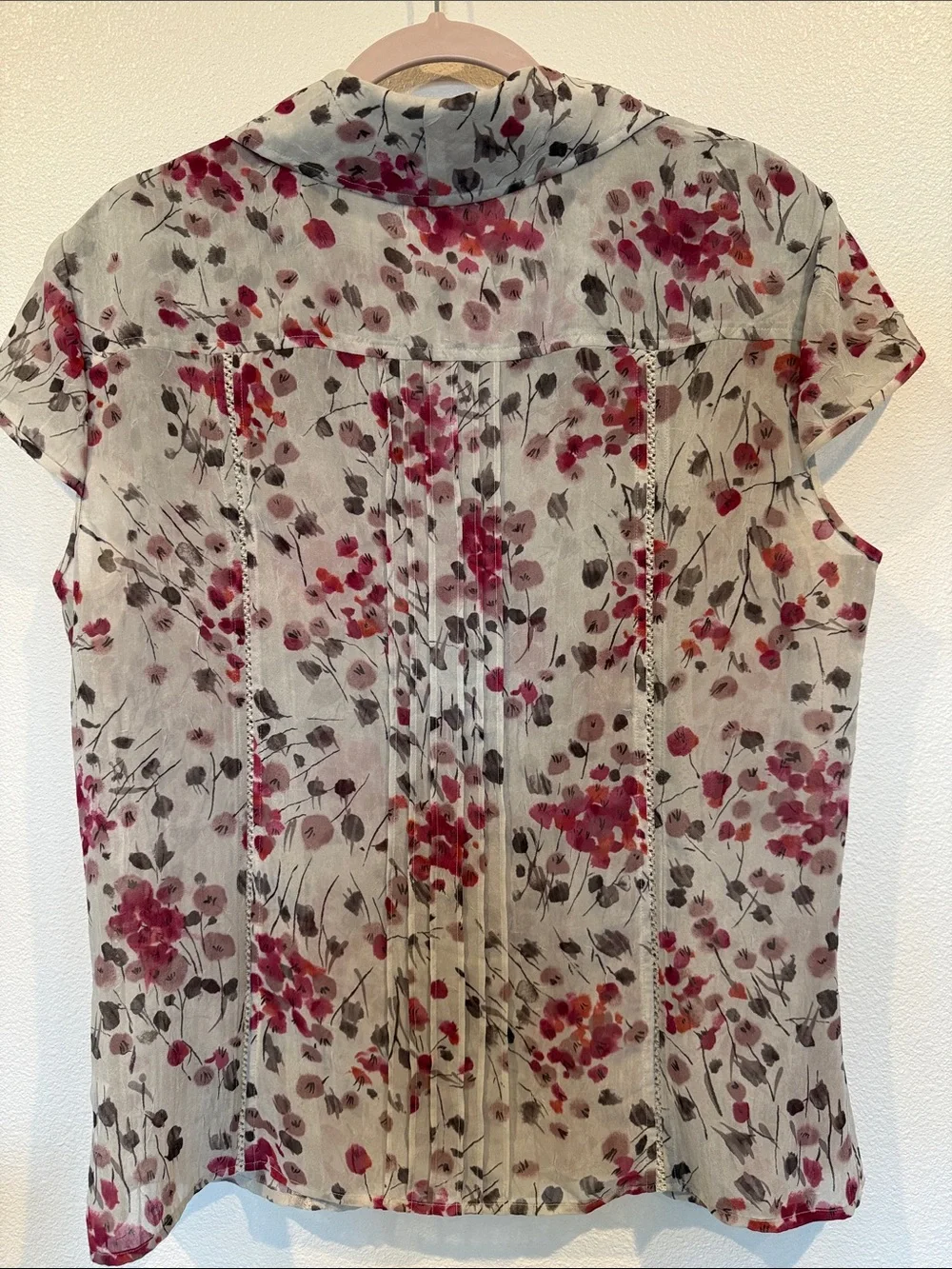 ST.JOHN SPORT Cap-Sleeve Pleated Blouse